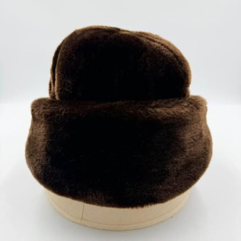 Vintage Brown Faux Fur Cossack Hat Size M/L